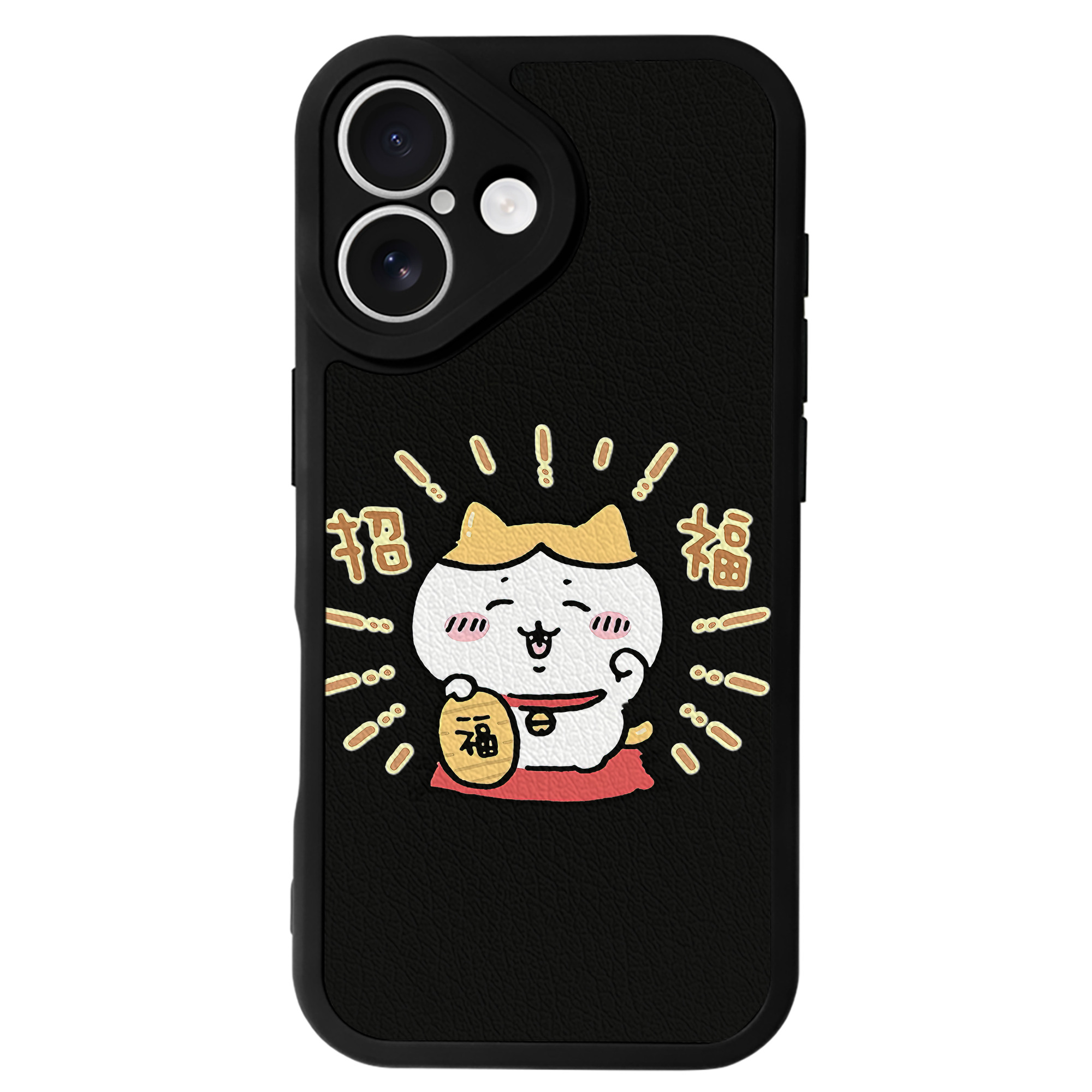 （画像用） ちいかわ ハチワレ Chii-kawa hachiware 【iPhone 16シリーズ対応】シリコンスマホケース（レザー調） 材質：シリコン